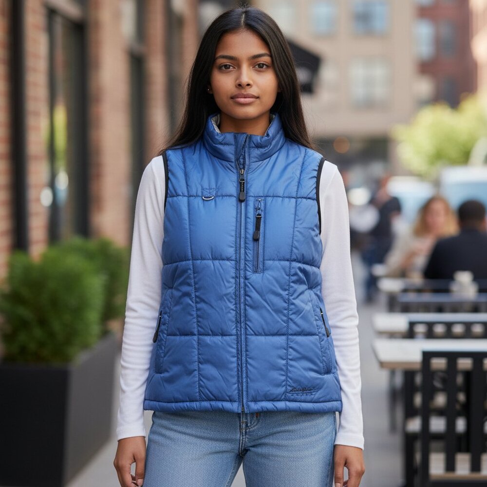 EDDIE BAUER Women's EUC Ebtek Primaloft Full Zip Puffer Vest | Size M‎